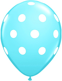 11" Qualatex Big Polka Dots Latex - Pale Blue