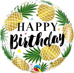 18" Birthday Golden Pineapples