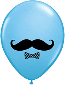 11" Mustache and Bow Tie Latex