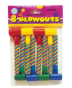 8Ct Candy Striped Blowouts