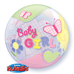 22" Baby Girl Butterfly Bubble