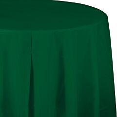 82" Plastic Round Table Cover - Hunter Green