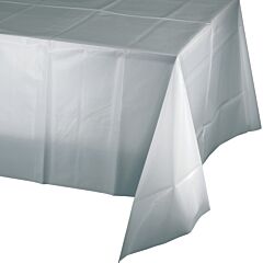 54X108" Paper Table Cover - Shimmer Silver