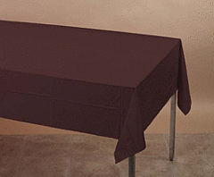 54" X 108" Plastic Table Cover - Chocolate Brown