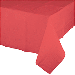 54" X 108" Plastic Table Cover - Coral