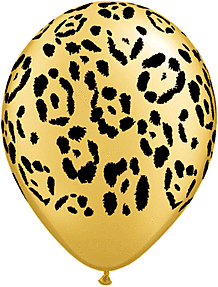 11" Qualatex Leopard Spots Gold Latex