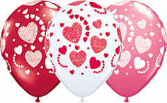 11" Qualatex Hearts-A-Round Latex Assorted