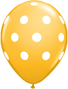 11" Qualatex Big Polka Dots Latex - Goldenrod