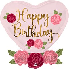 36" Happy Birthday Roses and Heart