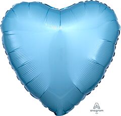 17" Metallic Pearl Pastel Blue Heart