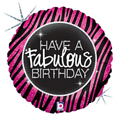 36" Fabulous Zebra Birthday Holographic
