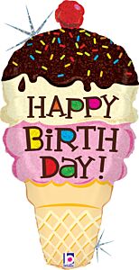 33" Birthday Ice Cream Cone