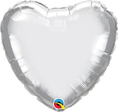 18" Chrome Silver Heart