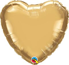 18" Chrome Gold Heart