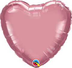 18" Chrome Mauve Heart