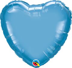 18" Chrome Blue Heart