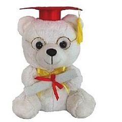 7" Graduation Bear Plush with red hat