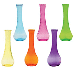 9" Plastic Bud Vase Fiesta Assorted