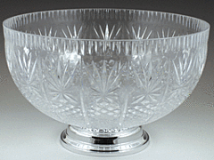 12 Qt Crystal Cut Punch Bowl with pedestal