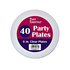 6" Party Plates - Clear 12/40