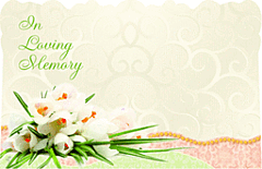 Enclosure Card - In Loving Memory White Tulips