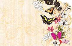 Enclosure Card - Flower-Butterfly