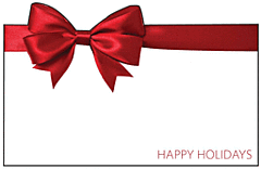 Enclosure Card - Happy Holidays Big Red Bow