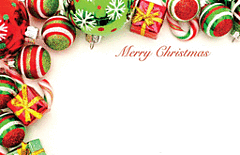 Enclosure Card - Merry Christmas Glitter Ornaments
