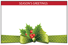 Enclosure Card - Seasons Greetings Green Holly Bow