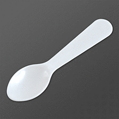 White 3" Plastic Sampler Spoon 30/100