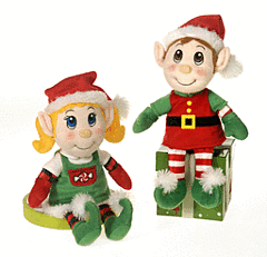 12" Boy and Girl Bean Bag Elf
