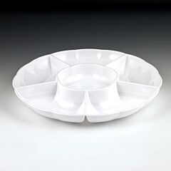 12" 6-Section Tray - White