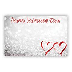 Enclosure Card - Happy Valentine's Day Silver Glitter