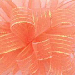 5/8" x 50yd Striped Chiffon - Coral